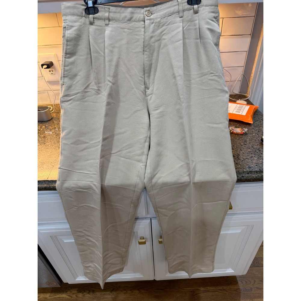 Callaway Golf Sport Men's Khaki Pleated Dress‎ Pants Size 38x34 Style CS65191